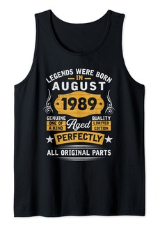 Born 35 Years Old Gifts Decoration August 1989 35th Birthday Gift Tank Top