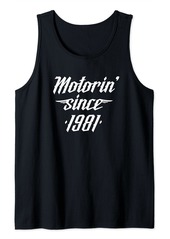 Born 40 Year Old Classic Car Motorcycle Lover 1981 40th Birthday Tank Top