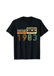 Born 40 Year Old Gifts Vintage 1983 40th Birthday Cassette Tape T-Shirt