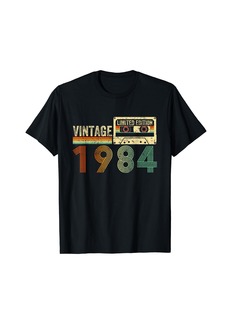 Born 40 Year Old Gifts Vintage 1984 40th Birthday Cassette Tape T-Shirt