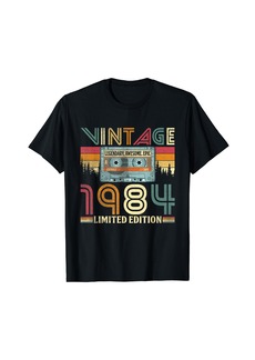 Born 40 Year Old Gifts Vintage 1984 40th Birthday Cassette Tape T-Shirt