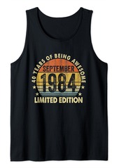 Born 40 Year Old Gifts Vintage September 1984 40th Birthday Party Tank Top