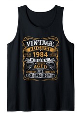Born 40 Years Old Gifts Decoration August 1984 40th Birthday Gift Tank Top
