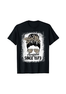 Born 49 Years Old Awesome Since 1973 Leopard 49th Birthday T-Shirt