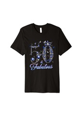 Born 50 And Fabulous 50 Years Old 50th Birthday Diamond Crow Premium T-Shirt