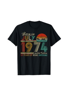 Born 50 Year Old Gifts Vintage July 1974 50th Birthday Decoration T-Shirt