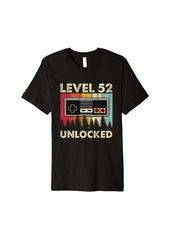 Born 52 Years Old Level 52 Unlocked 52th Birthday Men Video Games Premium T-Shirt