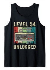 Born 54th Birthday Men Level 54 Unlocked Video Gamer 54 Years Old Tank Top