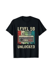Born 59th Birthday Men Level 59 Unlocked Video Gamer 59 Years Old T-Shirt