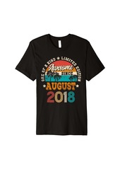 Born 6 Years Old Made In August 2018 Vintage 6th Birthday Gifts Premium T-Shirt