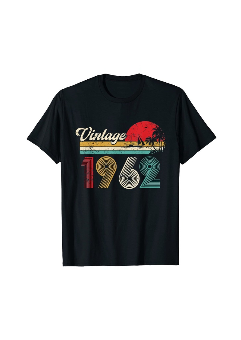 Born 60th Birthday Gift Men Women Vintage 1962 60 Year Old Retro T-Shirt