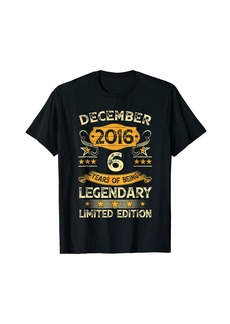 Born 6th Birthday Gifts Vintage December 2016 6 Years Old T-Shirt