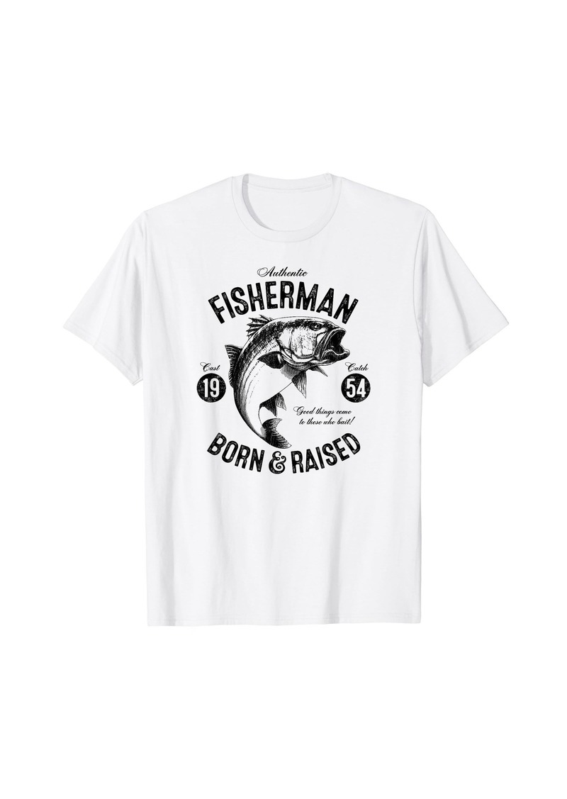 Born 70 Year Old Fisherman Fishing 1954 70th Birthday T-Shirt