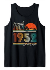 Born 72 Years Old Legend since July 1952 72nd Birthday Gifts Men Tank Top