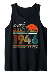 Born 78 Years Old Legend since July 1946 78th Birthday Gifts Men Tank Top