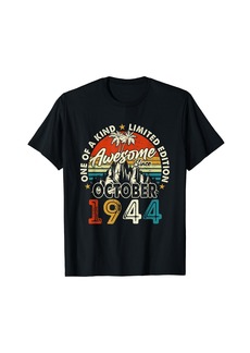 Born 80 Years Old Vintage October 1944 Retro 80th Birthday Gifts T-Shirt