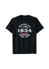 Born 90 Year Old: Patriotic American USA Flag 1934 90th Birthday T-Shirt