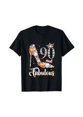 Born 90 And Fabulous 90 Years Old 90th Birthday Diamond Shoes T-Shirt