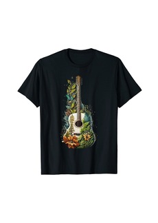 Born Acoustic Guitar Player Tree Nature Life Guitarist Musician T-Shirt