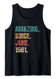 Born Amazing Since June 1981 - 41 Year Old Gift 41st Birthday Tank Top