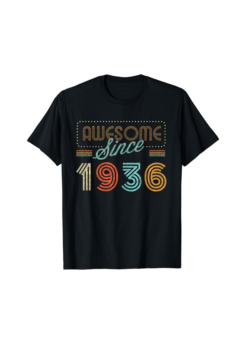Born Awesome Since 1936 Year Of Birth Birthday T-Shirt