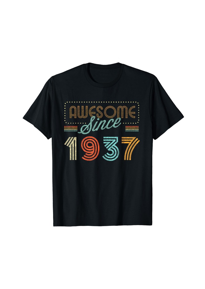 Born Awesome Since 1937 Year Of Birth Birthday T-Shirt