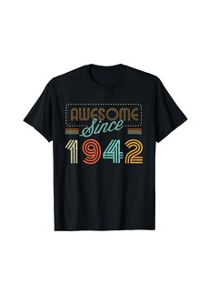 Born Awesome Since 1942 Year Of Birth Birthday T-Shirt