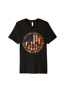 Born Awesome Since 1946 78th Birthday American Flag 78 Years Old Premium T-Shirt