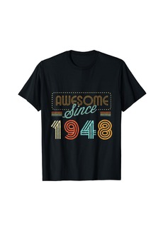 Born Awesome Since 1948 Year Of Birth Birthday T-Shirt