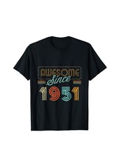 Born Awesome Since 1951 Year Of Birth Birthday T-Shirt