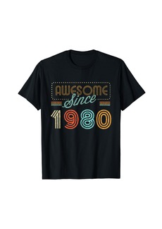 Born Awesome Since 1980 Year Of Birth Birthday T-Shirt