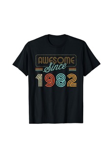 Born Awesome Since 1982 Year Of Birth Birthday T-Shirt