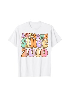 Born Awesome Since 2010 14 Year Old 14th Birthday Gifts For Girls T-Shirt