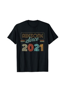 Born Awesome Since 2021 Year Of Birth Birthday T-Shirt