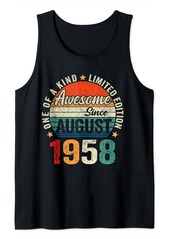 Born Awesome Since August 1958 Vintage 66th Bday Gift Men Women Tank Top