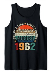 Born Awesome Since August 1962 Vintage 62nd Bday Gift Men Women Tank Top