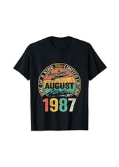 Born Awesome Since August 1987 Vintage 37th Birthday Gifts Men T-Shirt