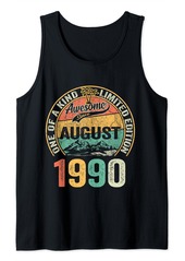 Born Awesome Since August 1990 Vintage 34th Birthday Gifts Men Tank Top