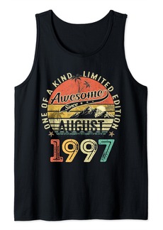 Born Awesome Since August 1997 Vintage 27th Birthday Gifts Men Tank Top