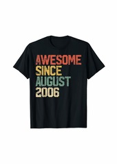 Born Awesome Since August 2006 14th Birthday Gift 14 Year Old T-Shirt