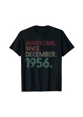 Born Awesome Since December 1956 Vintage Men Women 65th Birthday T-Shirt