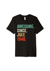 Born Awesome Since July 1948 Vintage 76th Birthday Gifts Men Premium T-Shirt