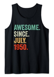 Born Awesome Since July 1950 Vintage 74th Birthday Gifts Men Tank Top
