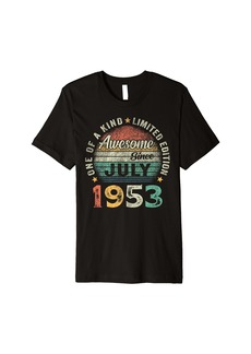 Born Awesome Since July 1953 Vintage 71st Birthday Gift Men Women Premium T-Shirt