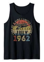 Born Awesome Since July 1962 62 Years Old 62nd Birthday Gifts Men Tank Top