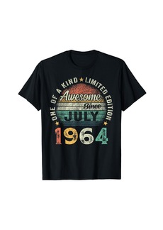 Born Awesome Since July 1964 Vintage 60th Birthday Gift Men Women T-Shirt