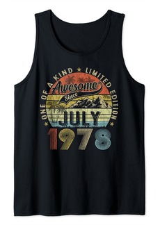 Born Awesome Since July 1978 Funny 46th Birthday Gifts Men Women Tank Top