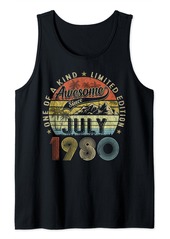 Born Awesome Since July 1980 Funny 44th Birthday Gifts Men Women Tank Top