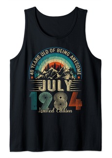 Born Awesome Since July 1984 40 Years Old 40th Birthday Gifts Men Tank Top