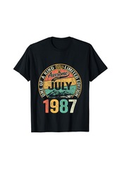 Born Awesome Since July 1987 Vintage 37th Birthday Gifts Men T-Shirt